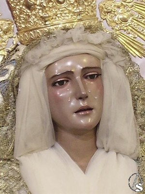 Rostro de la Virgen del Rosario, inconfundible obra de Pineda Caldern 