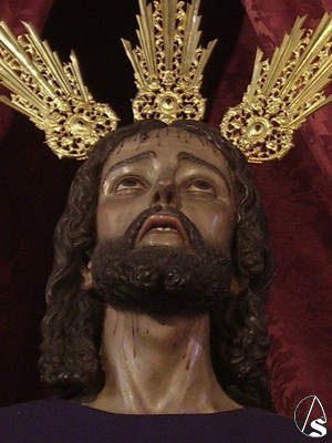 Rostro del Cristo de la Oracin, tallado por el escultor local Manuel Pineda Caldern 