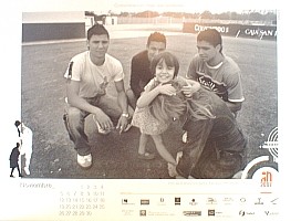 Ins de 4 aos con Sales, Navas y Renato del Sevilla FC.