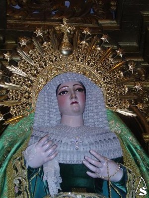 Mara Santsima de la Sangre, una dolorosa de rica policroma realizada en el siglo XVIII por un autor desconocido 