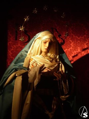 La Virgen de los Dolores de hebrea en el Vía Crucis del Cristo del pasado Miercoles de Ceniza