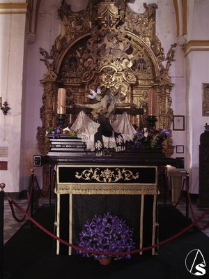 Adems del habitual va crucis que realiza cada ao por los alrededores del templo, el pasado Viernes Santo procesion por primera vez dentro de un cortejo penitencial de Semana Santa, hacindolo en esta ocasin sobre una parihuela creada especialmente para aquella jornada 