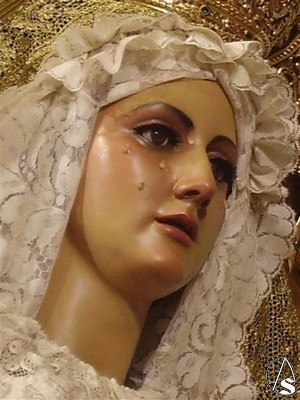 Rostro de la Virgen de la Concepcin tras ser restaurada 