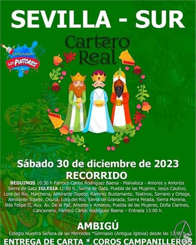 Horario e Itinerario Cartero Real Hdad. Rocío de Sevilla Sur. Sevilla 30 de Diciembre del 2023 Horario e Itinerario Cartero Real Hdad. Rocío de Sevilla Sur. Sevilla 30 de Diciembre del 2023
